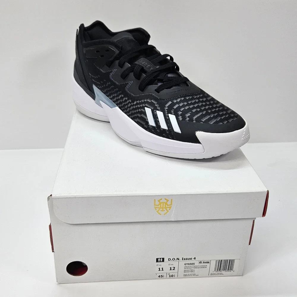 Adidas D.O.N. Issue 4 Basketball Shoes Men's‎ Size 11 Black White GY6505
